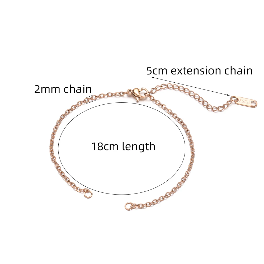 5pcs Stainless Steel Adjustable Bracelets for DIY Making