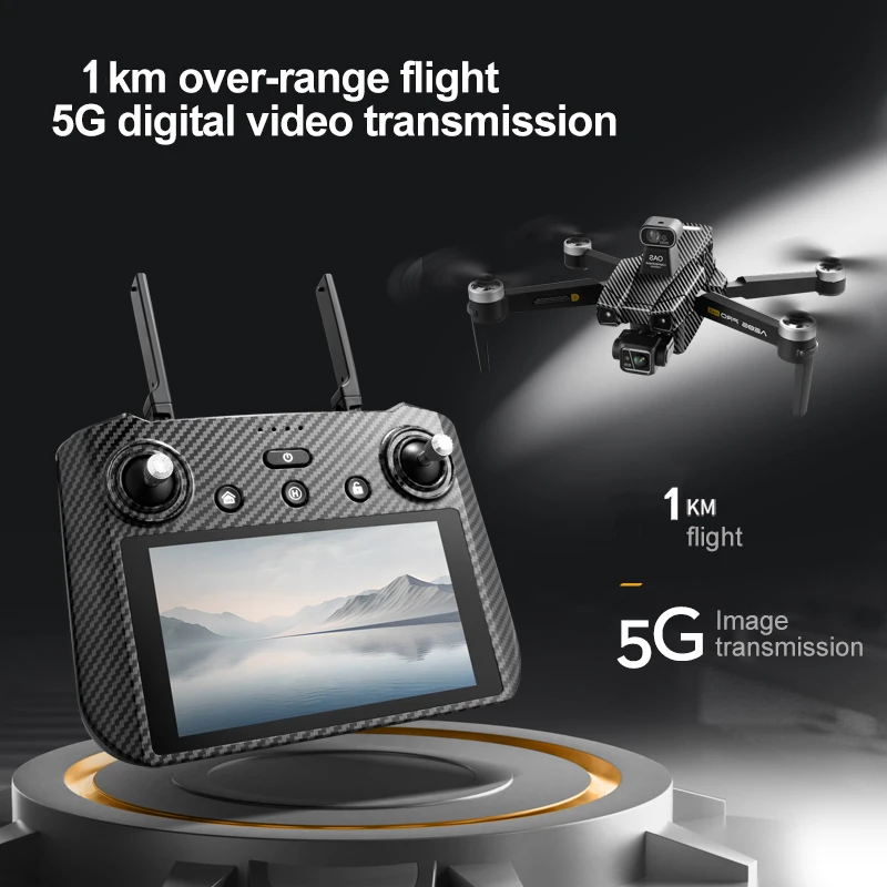 AE86 PRO MAX GPS الطائرة بدون طيار 4K 3-Axis Gimbal HD كاميرا التصوير الجوي تجنب العوائق شاشة تعمل باللمس فرش أجهزة الاستقبال عن بعد لعبة