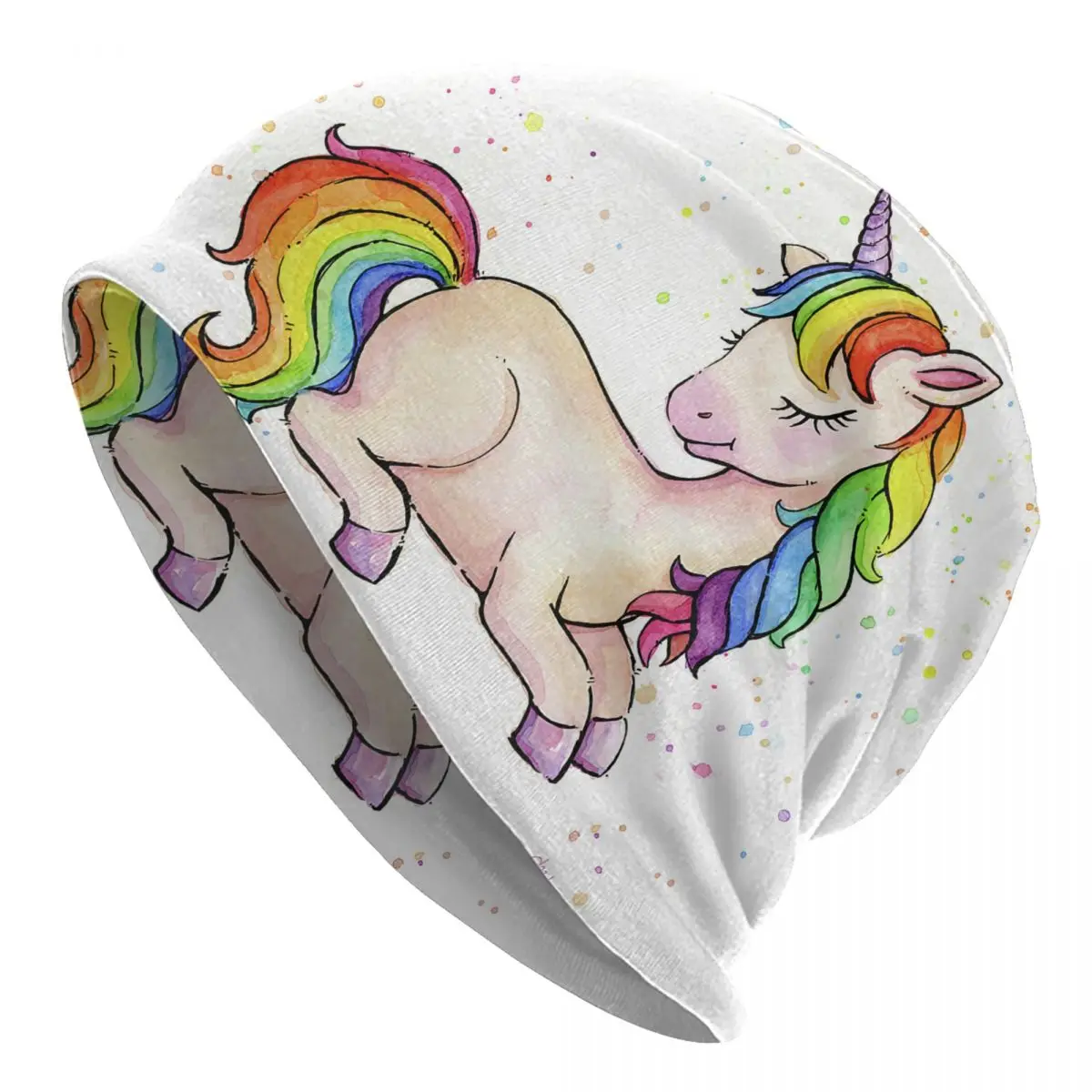 Sleeping Baby Rainbow Unicorn Skullies Beanies Caps For Men Women Unisex Fashion Winter Warm Knitting Hat Adult Bonnet Hats