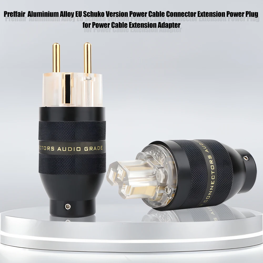 

P201TE Series Rhodium/Gold Plated Brass Power Plug EU Version AC Mains Power Cable Connector Hi-end Power Plug Adapter