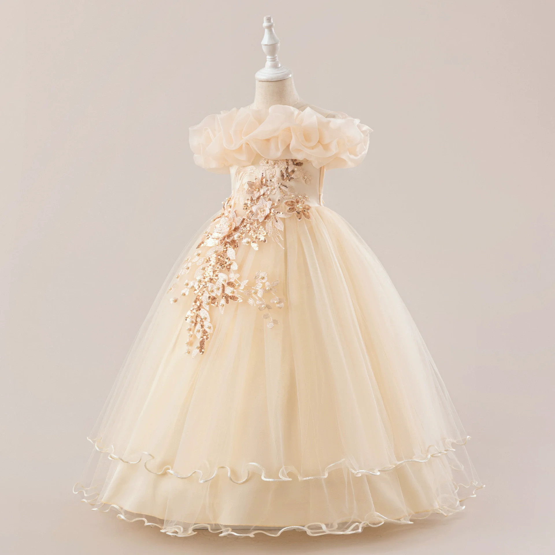 

Модное праздничное платье для девочек без рукавов, кружевные сетчатые платья с цветочным узором для девочек на свадьбу, летние детские платья подружки невесты для детей 7-12 лет