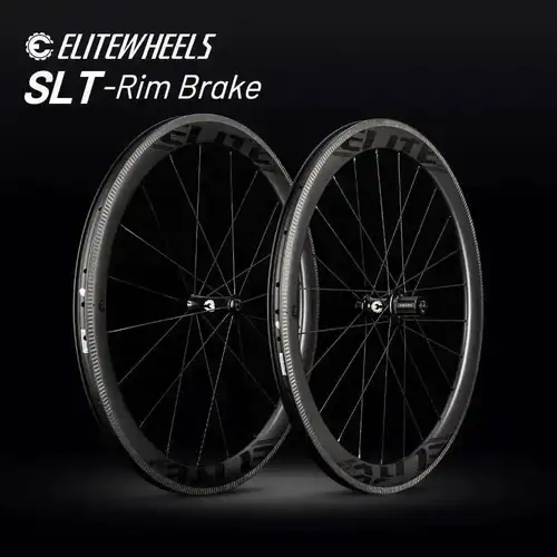 ELITEWHEELS SLT ruedas de carbono para carretera Aero 3K freno de sarga rodamiento de cerámica Pilar de cubo 1423 radios cubierta juego de ruedas sin cámara