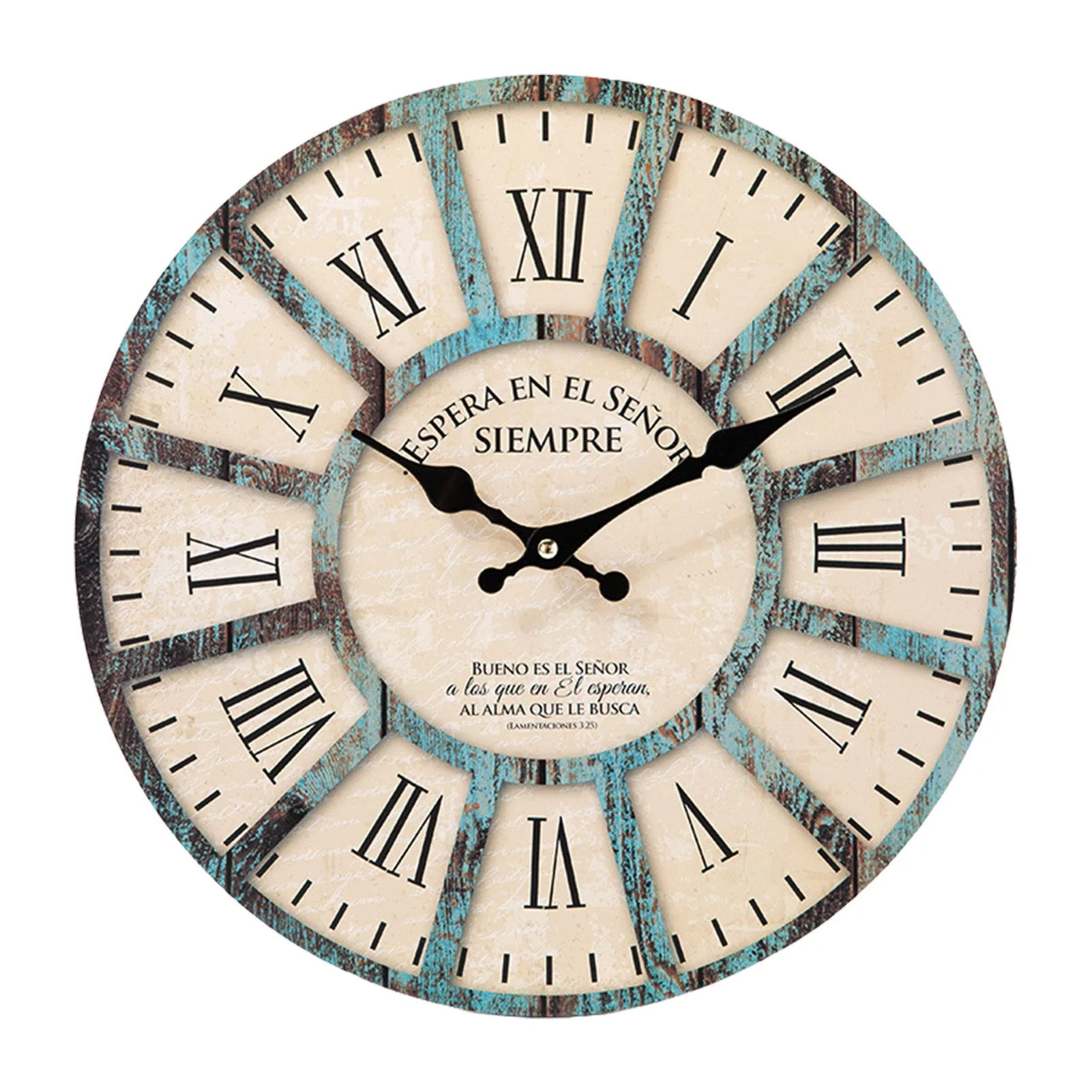 Wall Clock Battery Operated Rustic Country Style Wooden Round Wall Clock Vintage Farmhouse Wall Decor For Home Kitchen Living