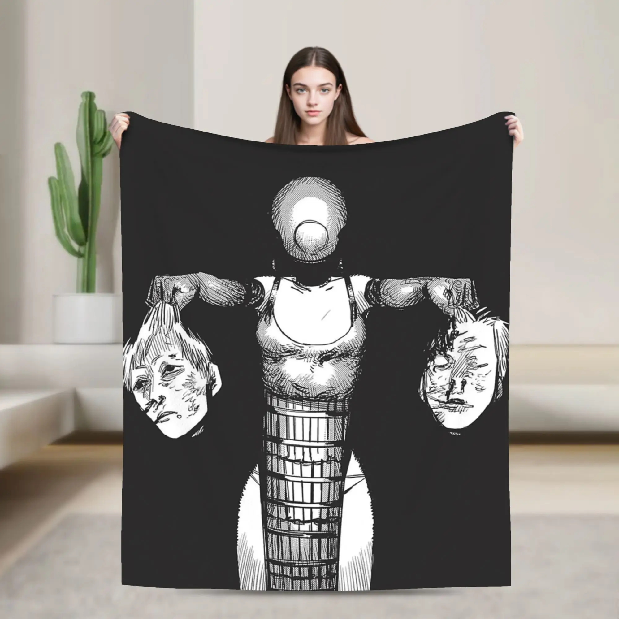 Reze Devil Anime Blanket Velvet Textile Decor  Multi-function Super Soft Throw Blankets for Bed Couch Bedspreads