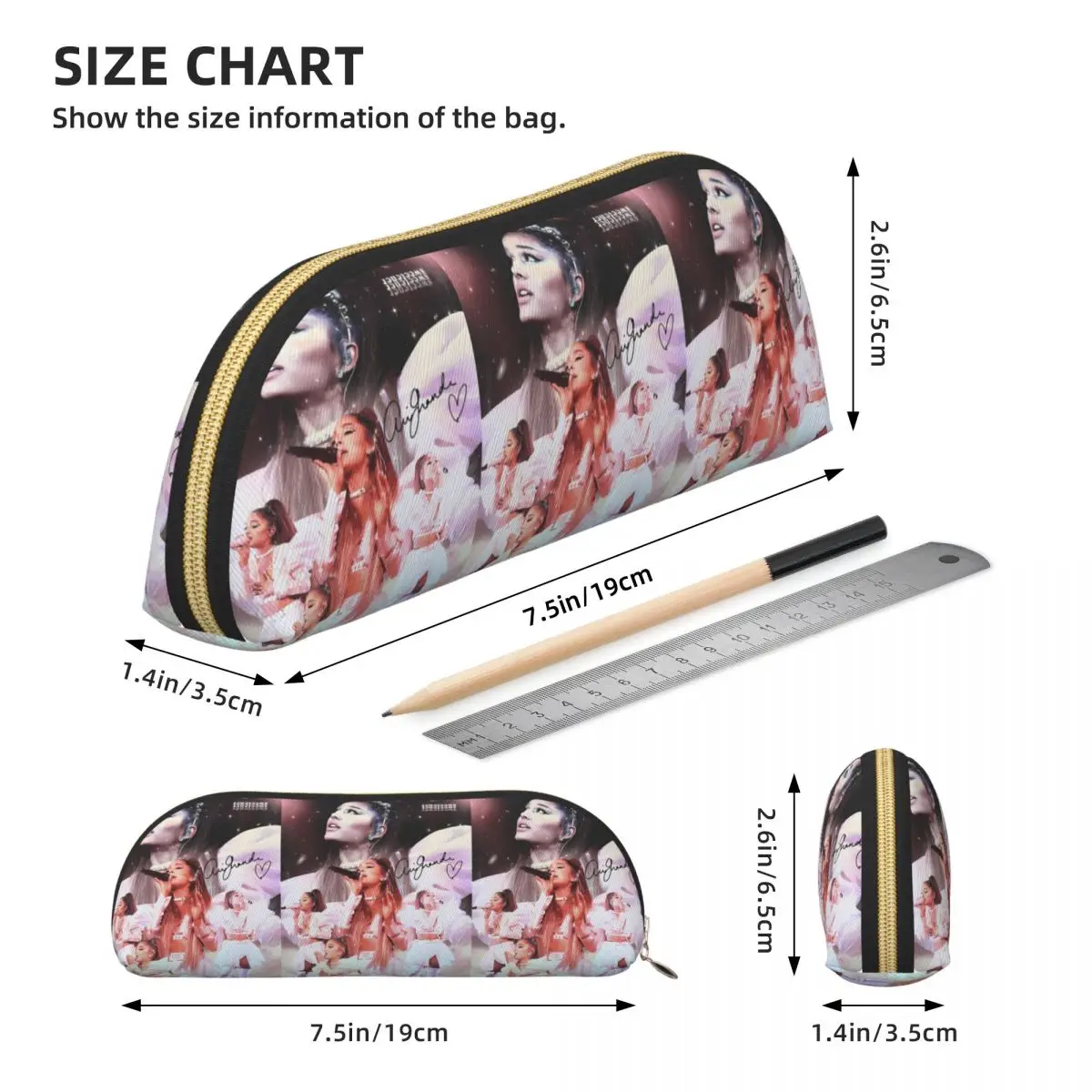 Astucci per matite vintage pop music Ariana Grande Portapenne Forniture per cancelleria Scatola per penne grande Astuccio per matite Ragazzo Ragazza