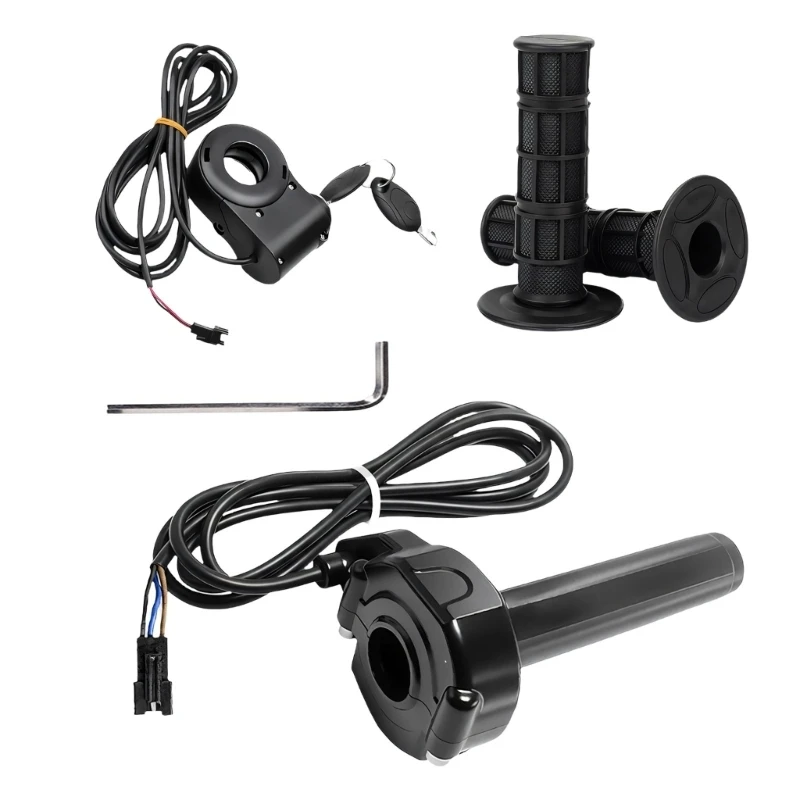 M76E Anti Slip Full Rotation Throttle Control Grip Set For Off Roading Bikes Motorcycles With 12-78V Adaptability