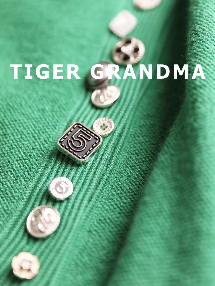 

Вязаный кардиган с круглым вырезом и декоративными пуговицами, модель Small Fraance Sle TG mat, женский, с длинными рукавами