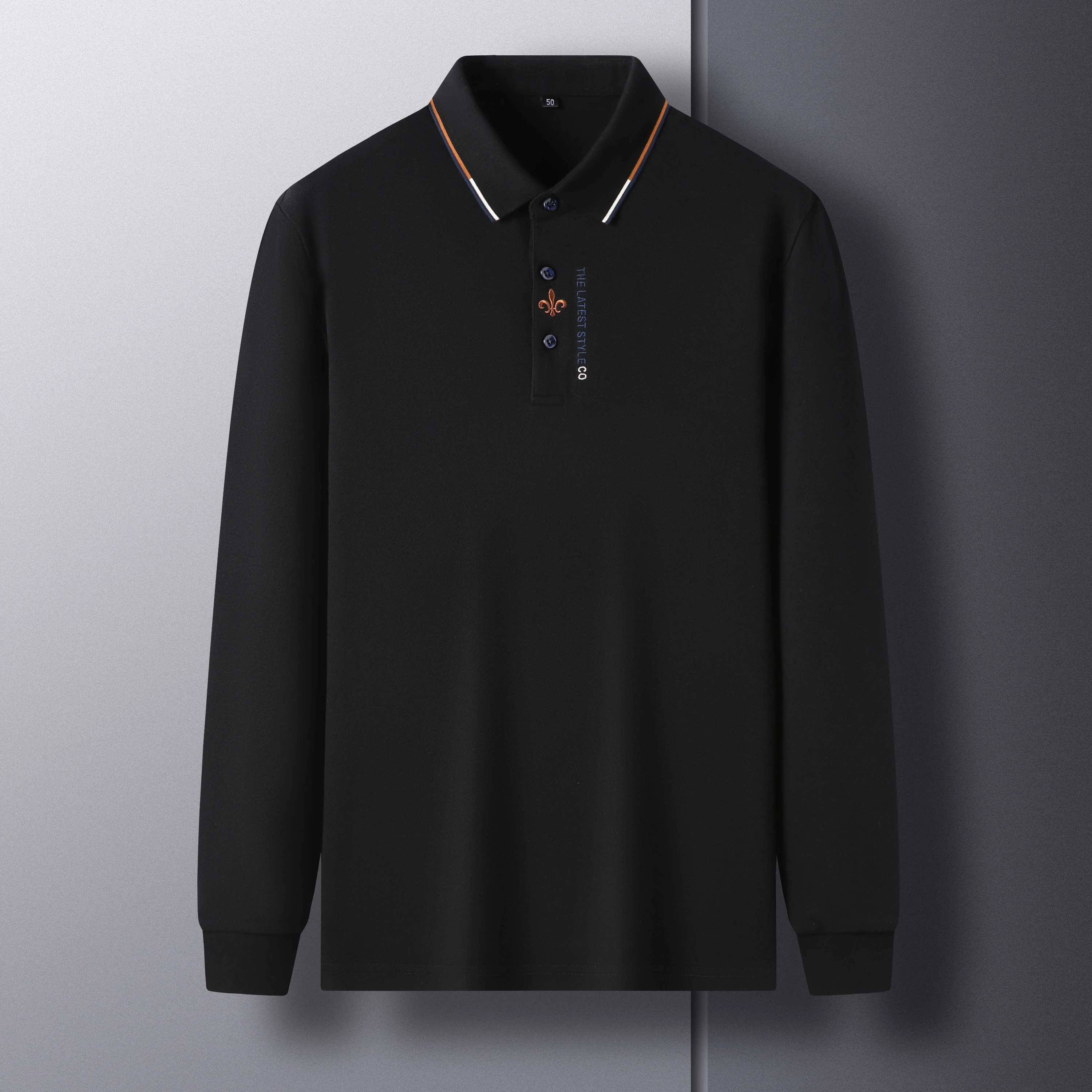 High end brand 100% cotton polo shirt men\'s high-quality fashion embroidery long sleeved t-shirt men\'s new style top in spring