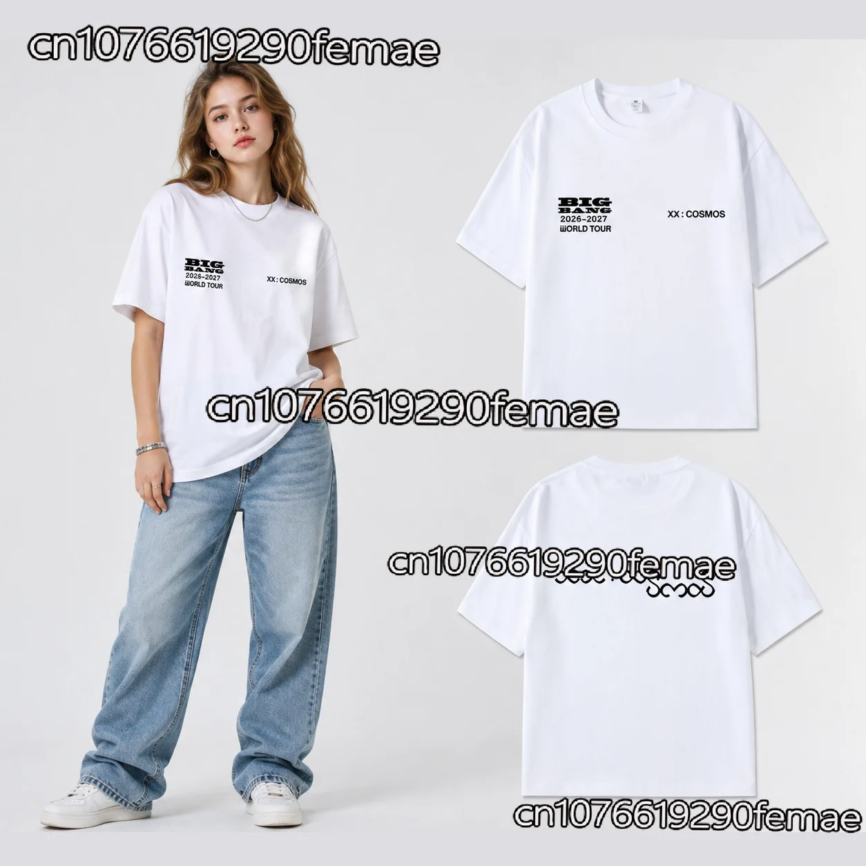 2026 BIGBANG 20th Anniversary XX：COSMOS World Tour T-Shirt Women Summer Casual Music Festival Streetwear Tee Top