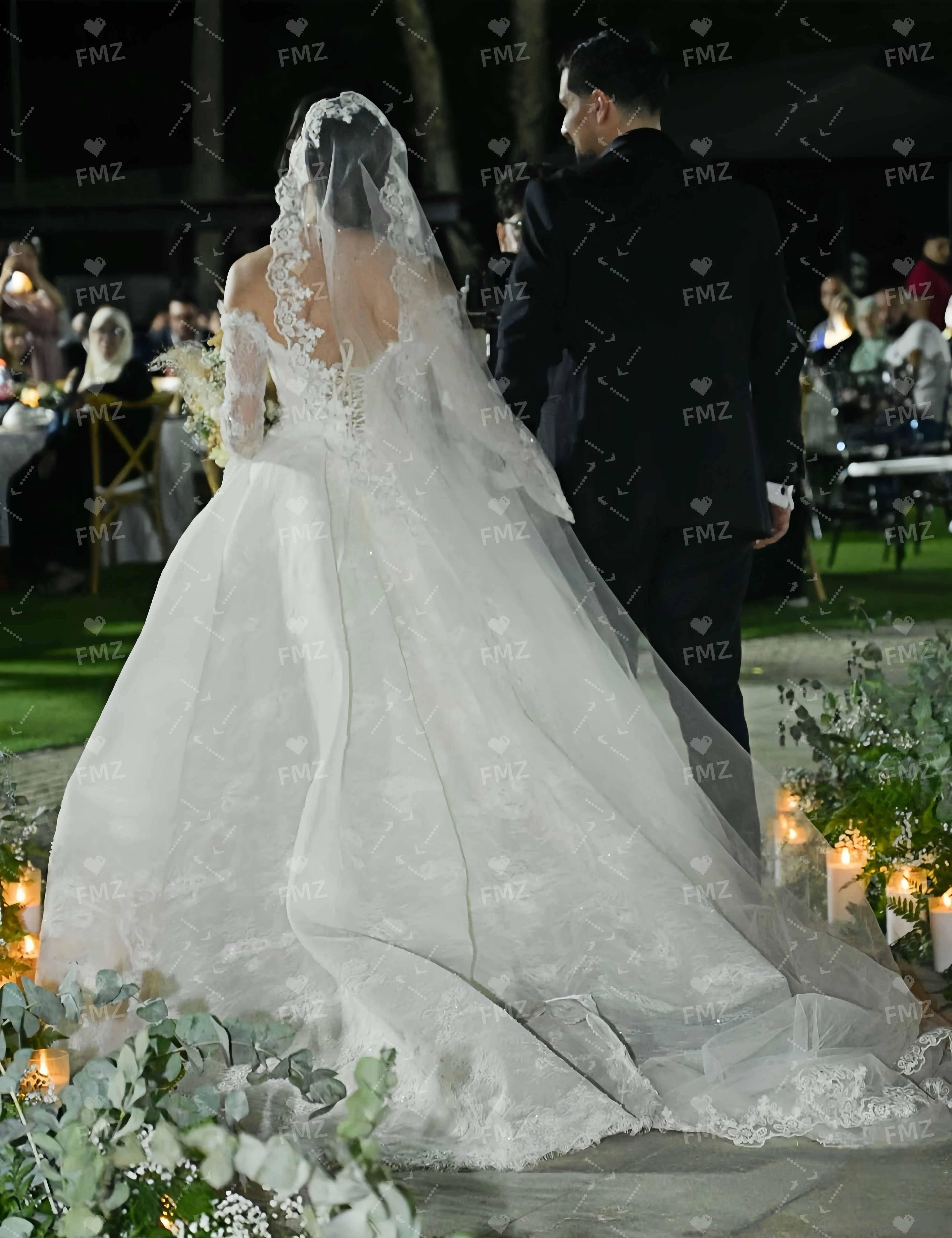 Customzied sweet collar long-sleeved Ball Gown elegant wedding dress vestidos de novia amanda novias amanda novias official