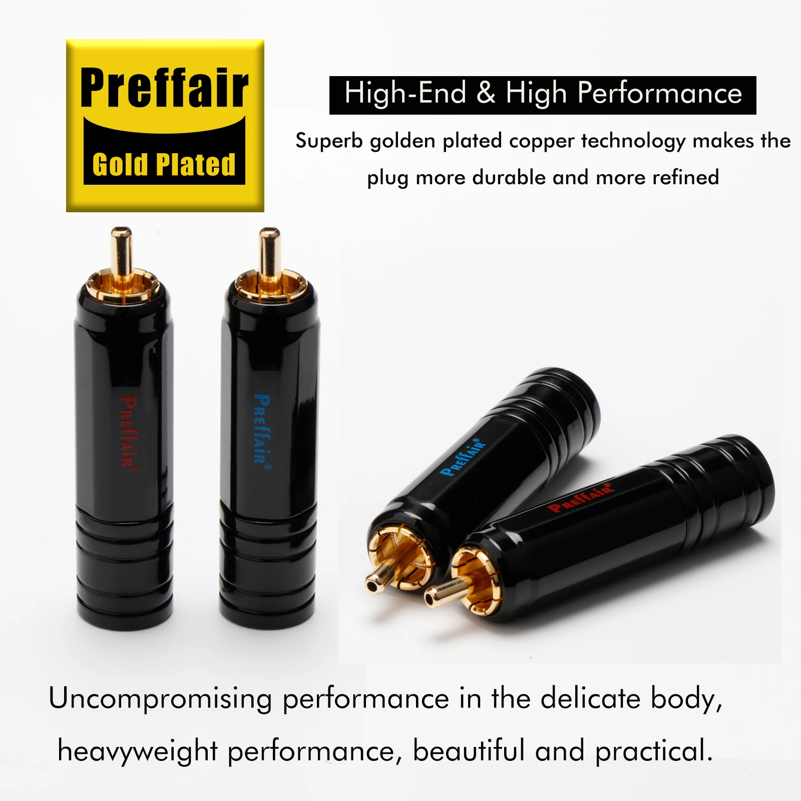 

Высококачественные позолоченные RCA-разъемы Preffair R1742 (4 шт.) с фиксацией и пайкой, A/V-коннекторы HIFI для DIY-кабелей (различный диаметр)