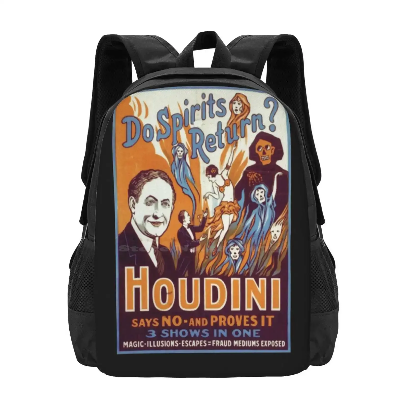 

Harry Houdini Magic Poster- Do Spirits Return Hot Sale Schoolbag Backpack Fashion Bags Harry Houdini Magician Illusions