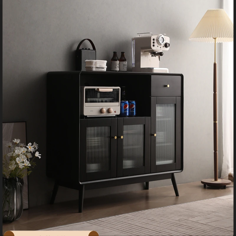 

CXH Simple Modern Solid Wood Tea Cabinet Multi-Function Microwave Oven Cabinet Household Liquor Cabinet