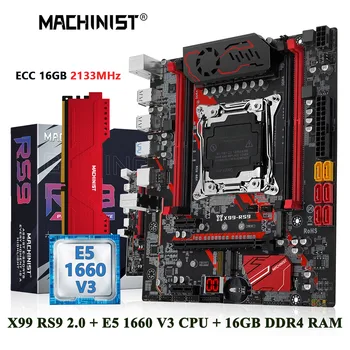 Makinist X99 kiti Xeon LGA 2011-3 anakart E5 1660 V3 CPU işlemci ECC DDR4 RAM 16GB bellek SSD NVME M.2 M-ATX USB3.0 RS92.0