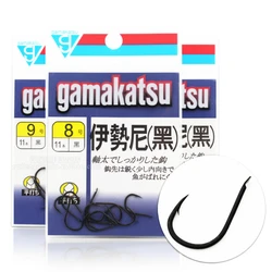 Gamakatsu ISEAMA Black Fishing Hooks Barbed Hooks Carbon Steel Carp Fishing Anzol Ultra Point Sharpened Fishhooks Pesca 1#-16#