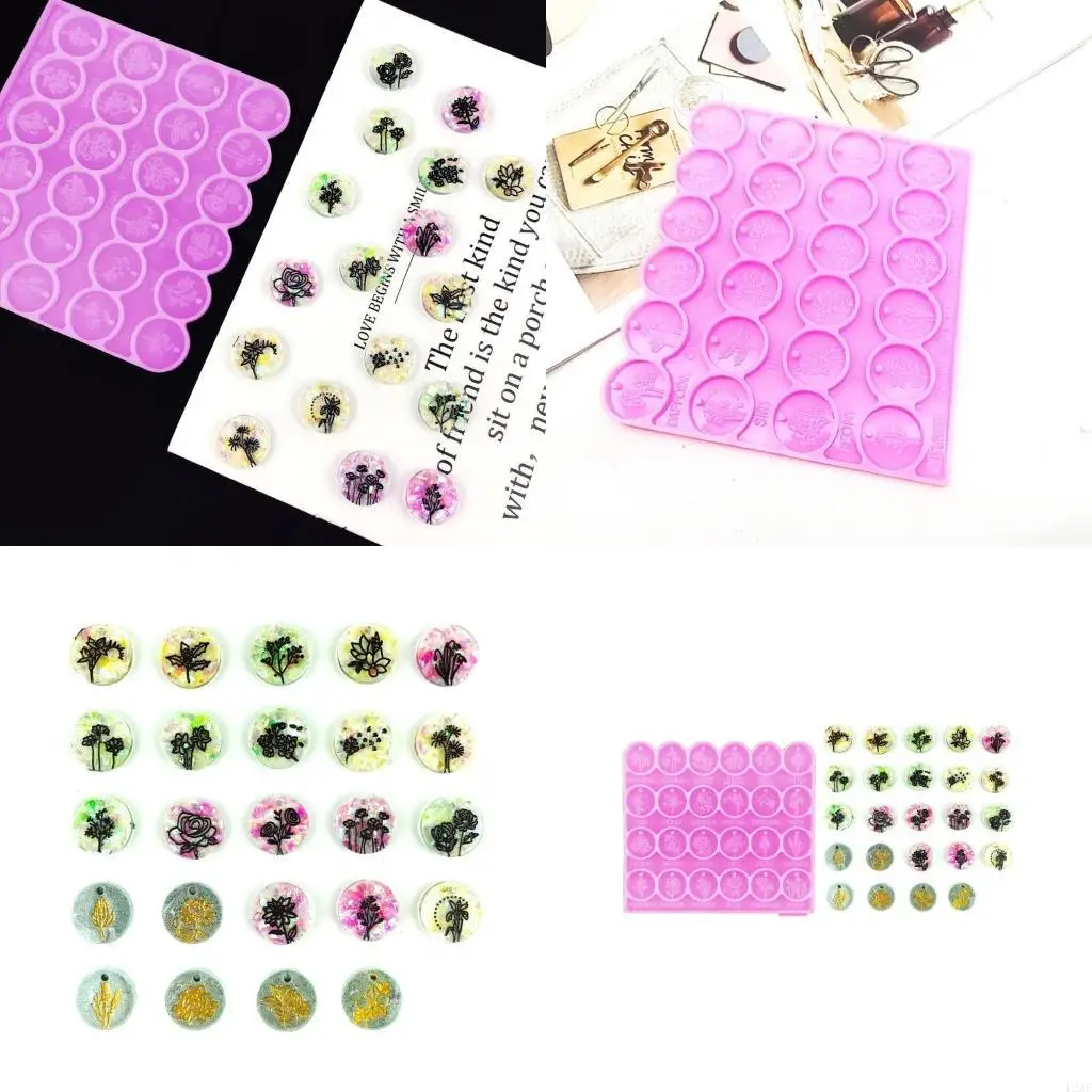 

Круглая форма для цветов, серьги, смола, силиконовая форма, ушные шпильки, форма для литья ювелирных изделий