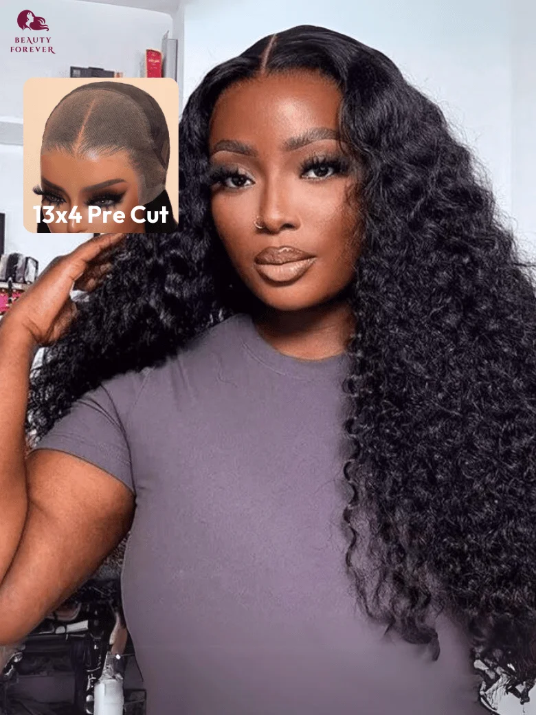 

Beauty Forever Deep Wave Glueless Wig Human Hair Ready to Wear 13x4 Lace Front Wig HD Lace Deep Curly Human Hair Wigs for Women