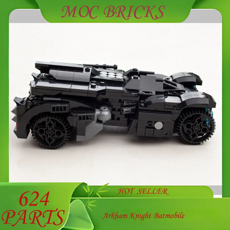ชุดประกอบรถแบทโมบิล อาร์คแฮมไนท์ รุ่นเทคนิค 624 ชิ้น แบบ UCS MOC ของเล่น DIY สำหรับเด็ก ของขวัญวันเกิดและวันหยุด