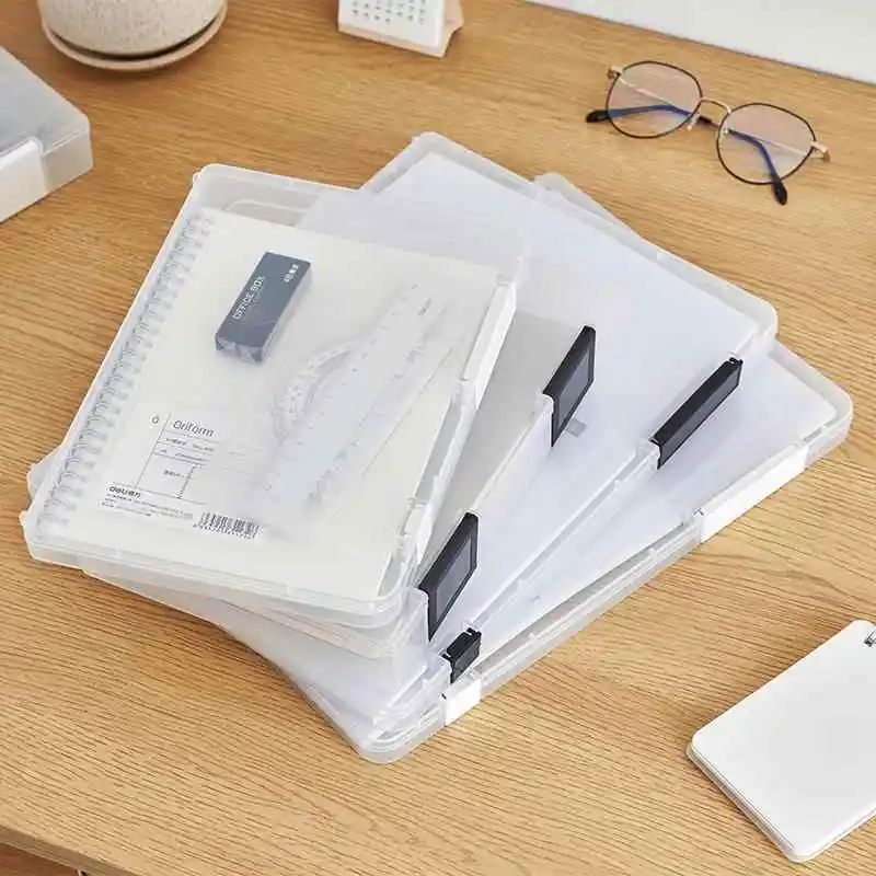 透明なa4ドキュメント収納ボックスデスクトップ文具領収書a5フォルダー証明書指示書資料整理ボックス