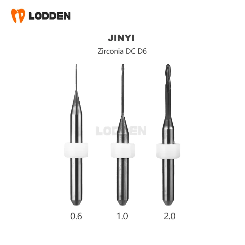 

JINY Dental Milling Burs for Zirconia Metal PMMA Glass-ceramic Dental Materials D6*50L CAD CAM Dental Lab Cutter Precision Tools