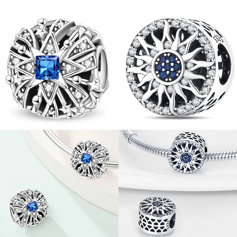 

Original 925 Sterling Silver Charm Beads Sparkling Zircon Brilliant Firework Pendant For S925 Bracelet Fine DIY Jewelry Gifts