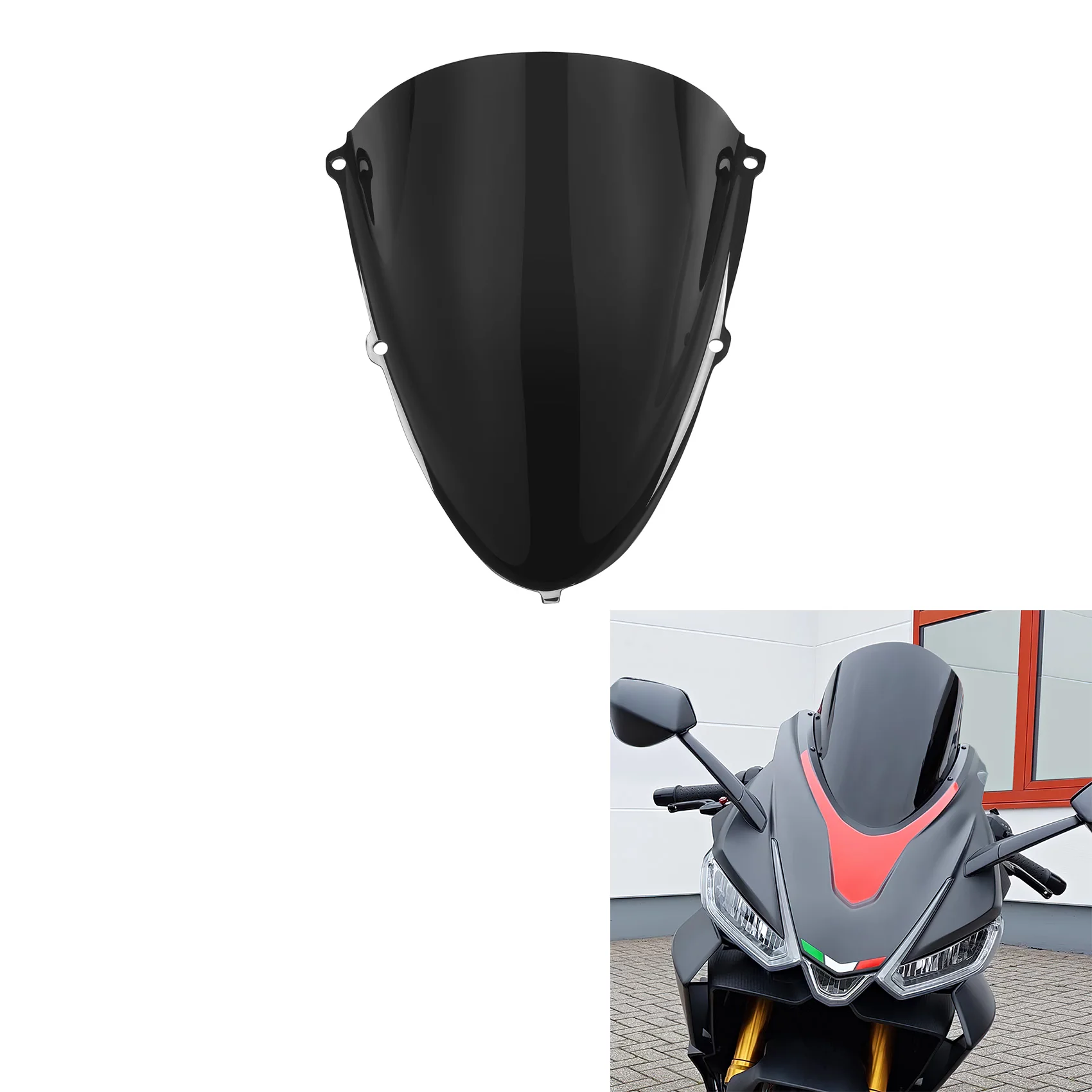 

Motorcycle Windshield Windscreen Deflector Fit For Aprilia RS660 RS 660 2021-2024 23 Black