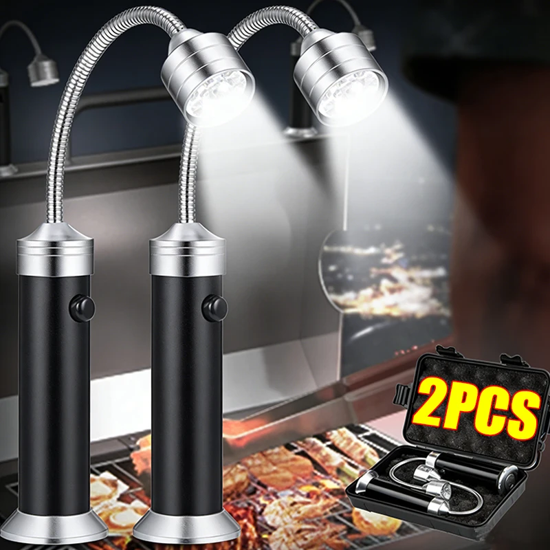 

2/1 шт. Магнитные светодиодные фонари для барбекю, гибкие, портативные, всепогодные, с магнитом, уличные лампы, фонарики для ремонта автомобилей, регулируемые на 360 градусов