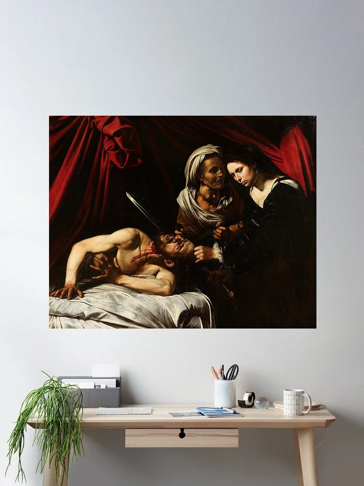 Caravaggio- Judith and Holophernes Toulouse, Art Print Silk Poster Home Wall Decor