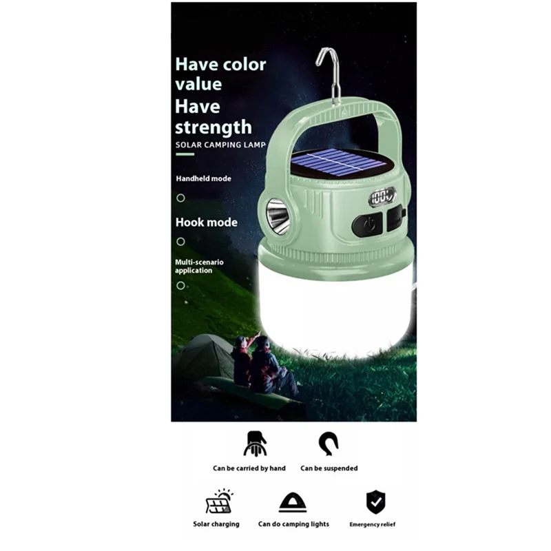 

AT43-LED Solar Bulb Light Rechargeable Portable Lanterns Waterproof Outdoor Night Market Camping Tent Outage Emergency Lamp