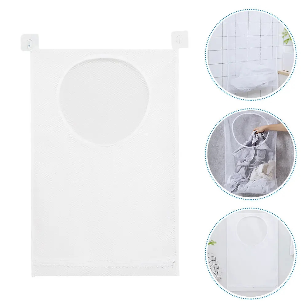 1 قطعة الحائط صندوق تخزين ملابس حقيبة النوم الحمام المنظم كيس شبكي للغسيل القذر المحمولة معلقة جيب العفن برهان #4