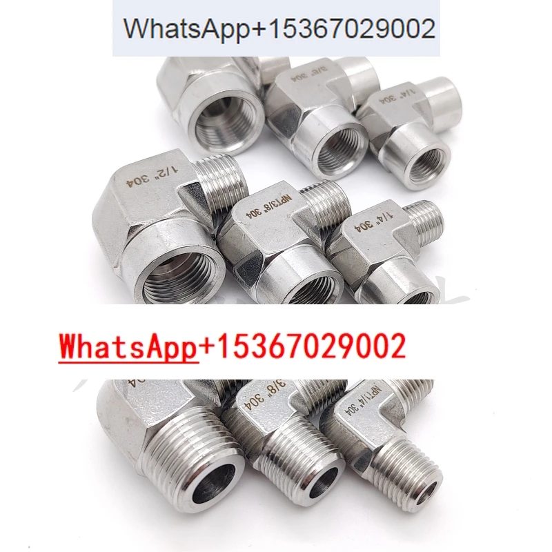 304 stainless steel grinding elbow NPT internal thread high-pressure right angle elbow forged inner and outer thread tee 2/4/ZG