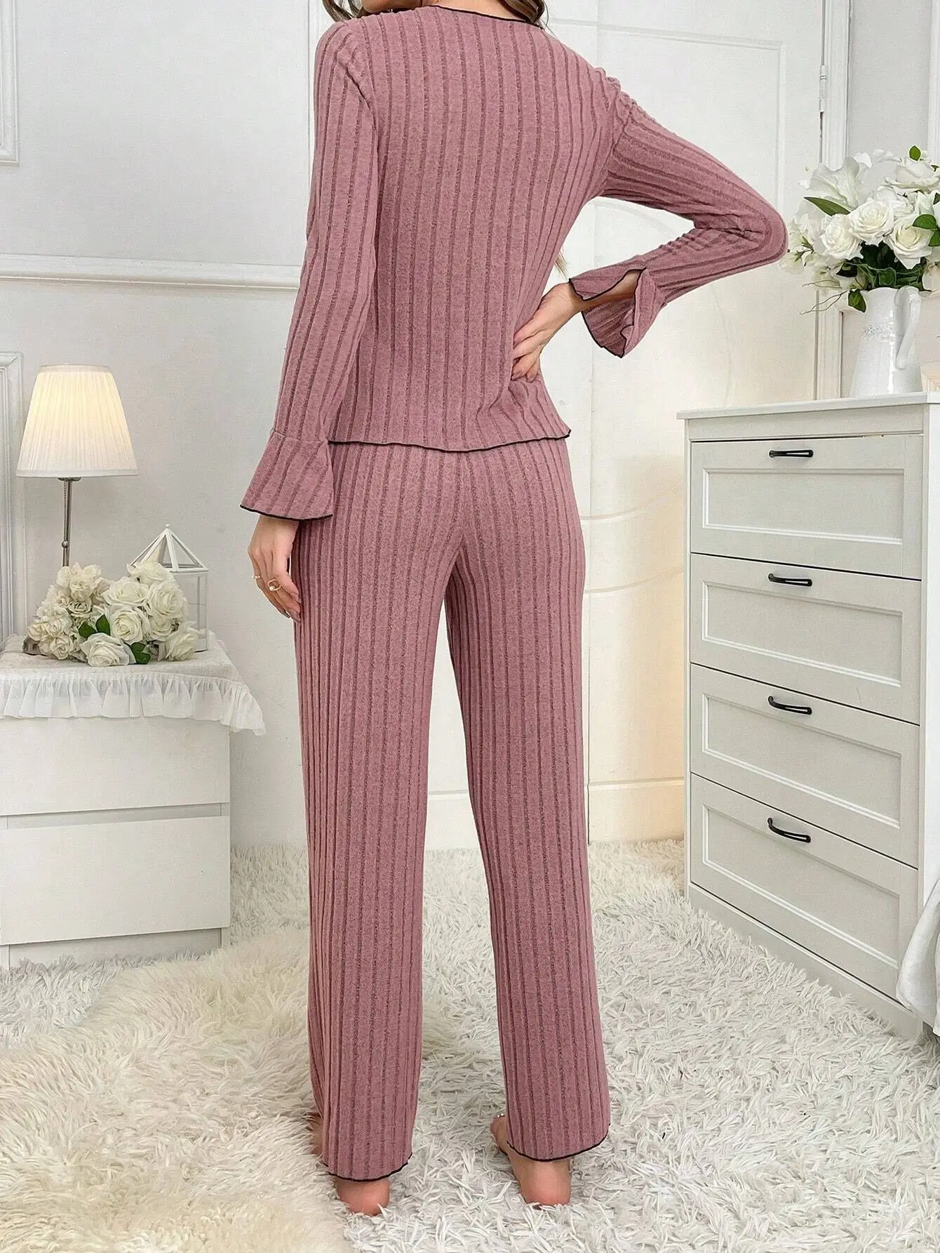 Women\'s Two-piece Pajamas Autumn And Winter Home Warm Casual, Fashionable And Wearable Home Clothes Set For Women