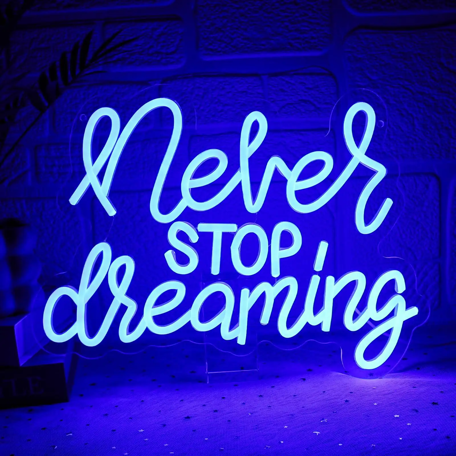 

Never Stop Dreaming Neon Sign for Wall Decor Dimmable Led Sign for Bedroom Dream Neon Light for Home Office Living Room