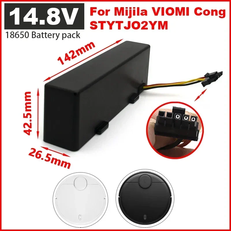 STYTJ02YM Battery Original 14.8V 6800mAh for Xiaomi Mop Pro Robot Vacuum Cleaner Replacement Battery for Yunmi MVVO1/Haier JX37