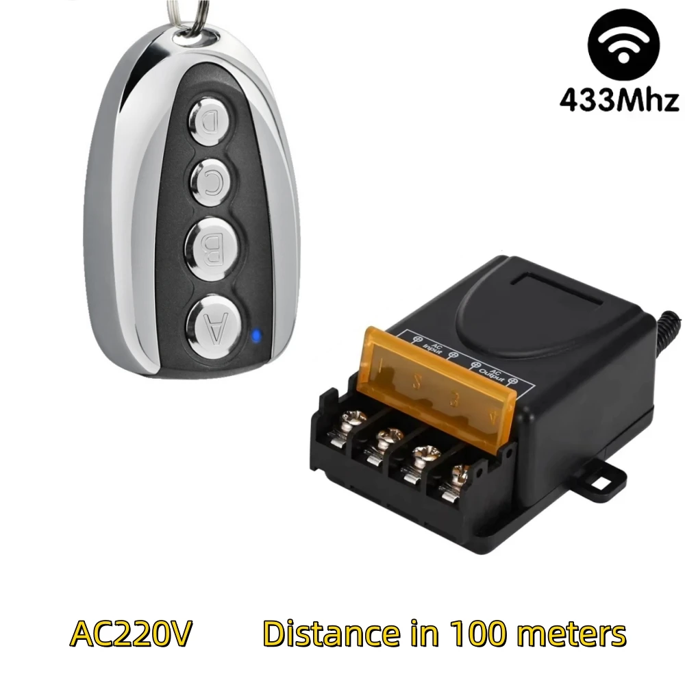 433 ميجا هرتز العالمي لاسلكي للتحكم عن بعد التبديل 30A 220 فولت عالية الطاقة 100 متر التتابع استقبال ل ضوء مصباح باب مضخة المياه