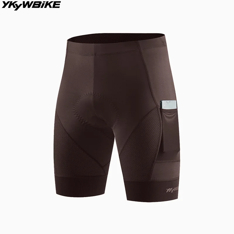 

YKYW Men's Summer Cycling Shorts Padded 2 Pocket Comfortable Road Biking Pants MTB 3D Padded Tights Slim Fit