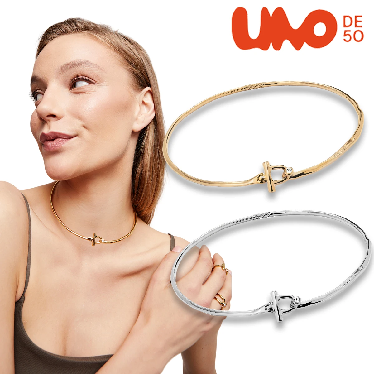 

UNODE50 necklace Fashionable high-end circle necklace, classic fashion temperament, personality