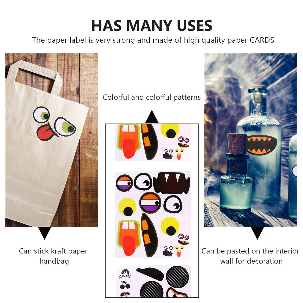 

8pcs Pumpkin Face Stickers Removable Decoration Halloween Party DIY Kids Adult Fun Atmosphere Festival Supplies