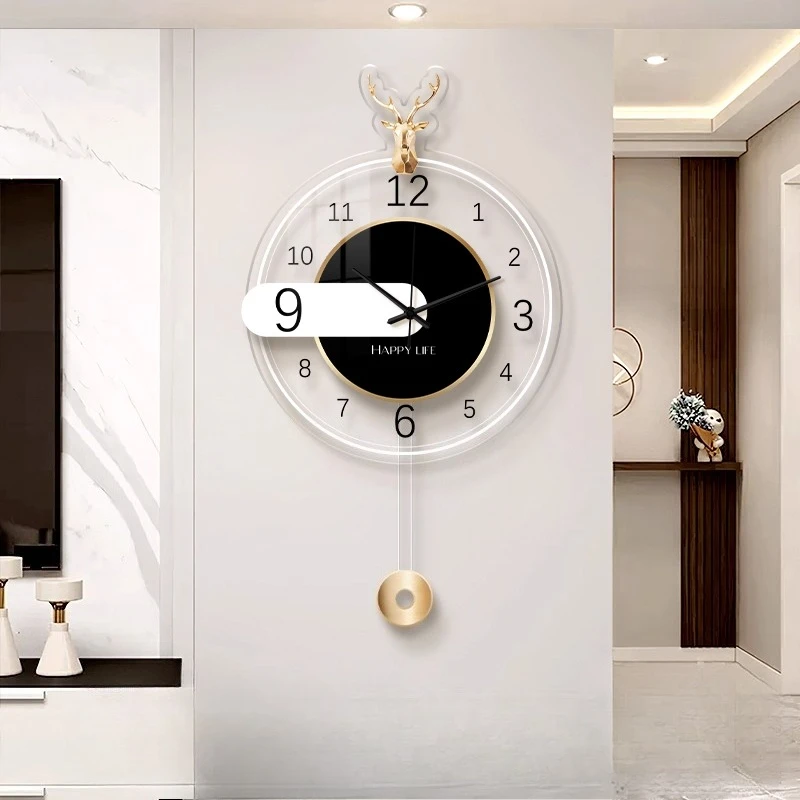 

Creativity Luxury Wall Clock Clocks Living Room Aesthetic Silent Pendulum Clock Mural Room Inside Decoration Quartz Clock Watch