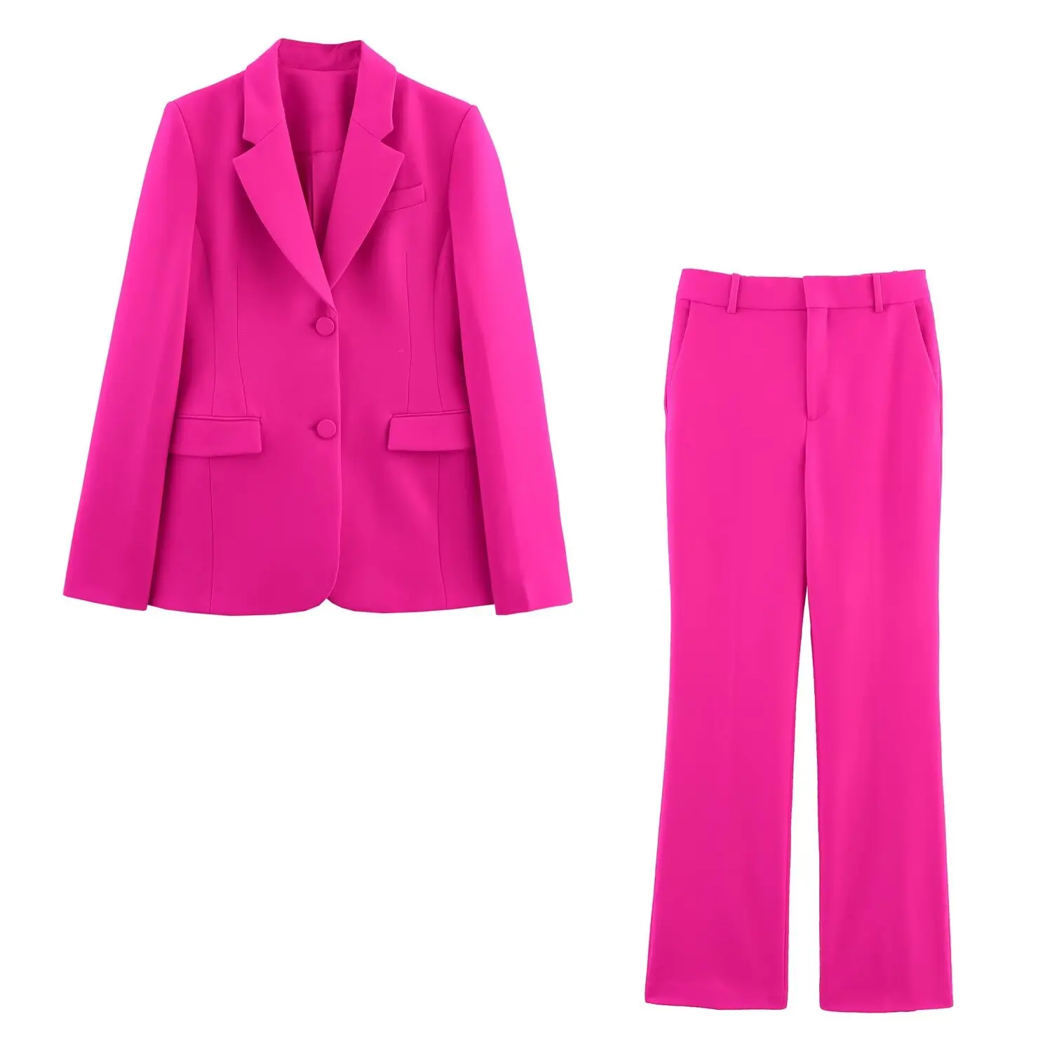 

PB&ZA2025Women's slim fit long sleeved suit jacket flared pants set