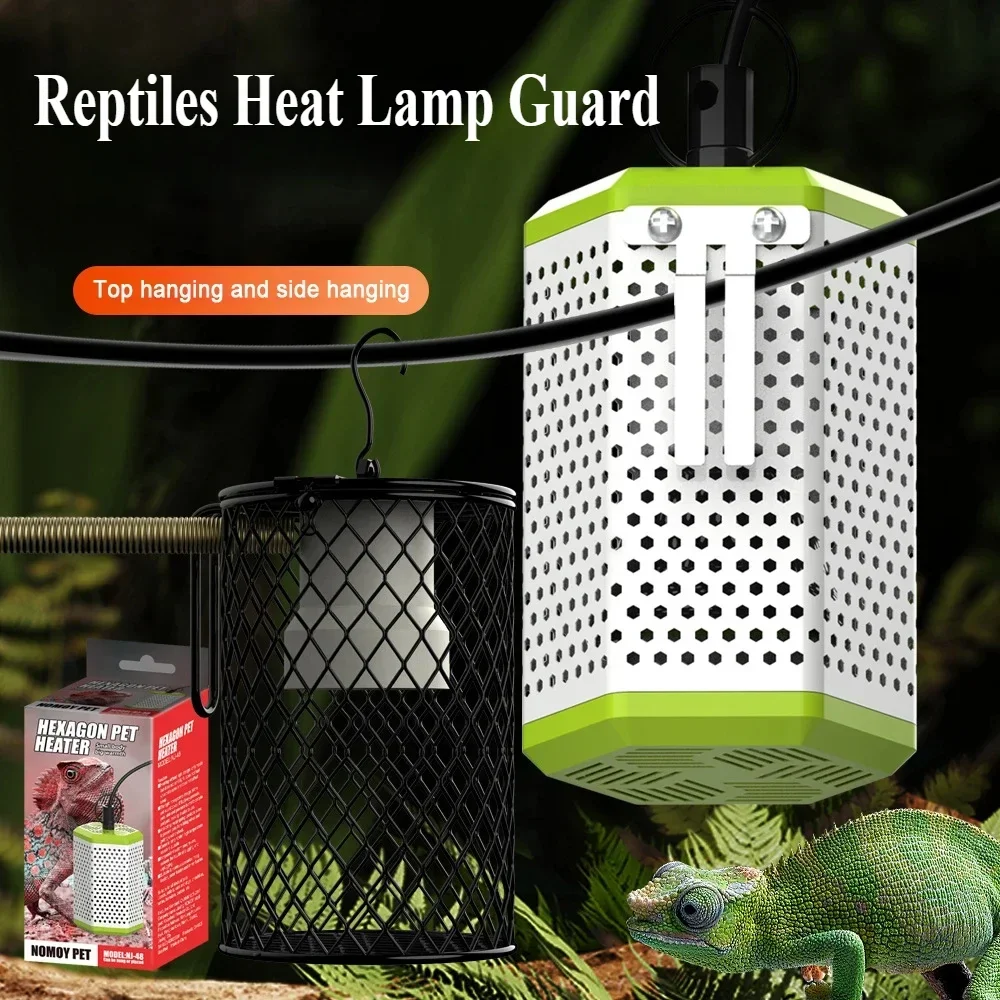 Reptil lampu panas penjaga reptil Hangable lampu pemanas ShadeIron seni Mesh logam anti-melepuh penutup untuk kadal ular kura-kura