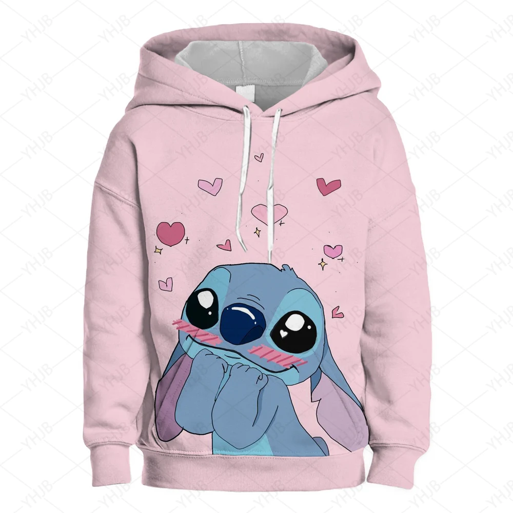 

Stitch Children Girl Boy Hoodies Disney Little Monster Kids Pullover Anime Cartoons Casual Clothes Kid Kawaii Tops Sweatshirts