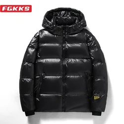 FGKKS 2024 Outdoor Leisure Down Jacket For Men Warm Fashion Slim Jacket High Quality Design Hot Casual Down Jacket For Men