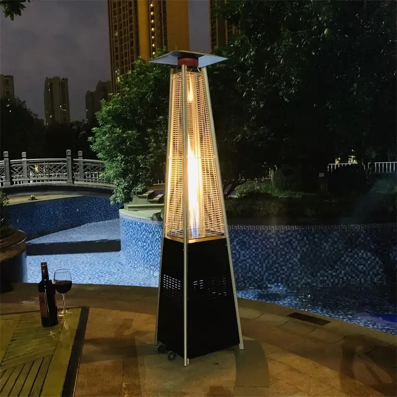 Hot selling LED pyramid patio flame patio  glass tube garden