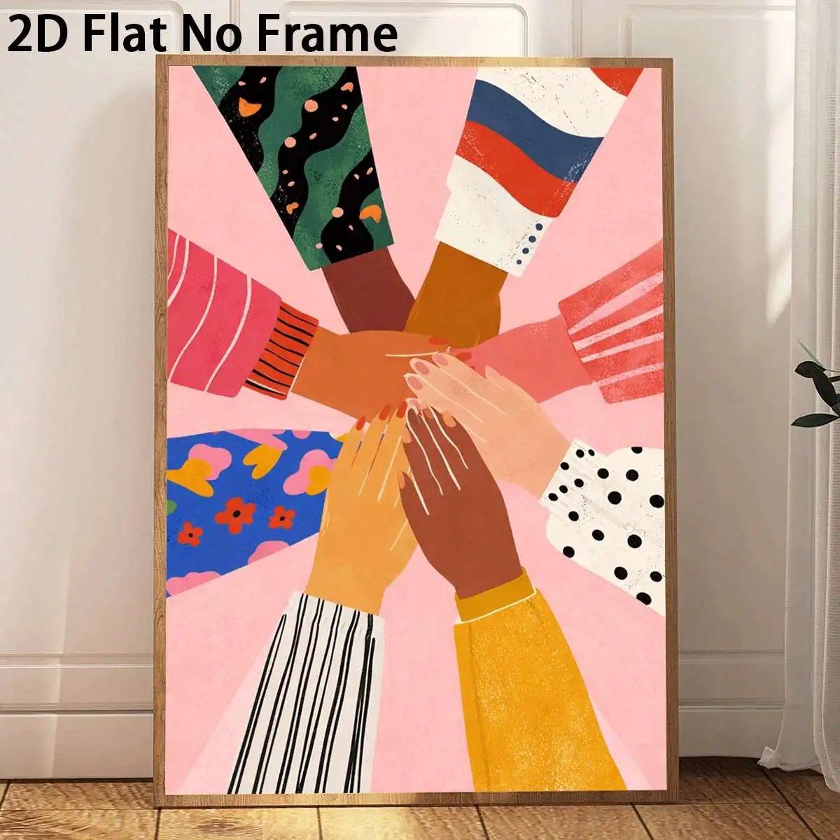 Affiches d'art abstraites modernes sur l'unité et la diversité - Art mural sur toile graphique audacieux sans cadre pour la décoration de la maison, de la salle de bain