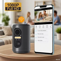 2024 NEW Mini WIFI IP Camera Color Night Vision WIFI Indoor Powerd Solar Panel PIR Motion Built-in Battery Security HD Camera