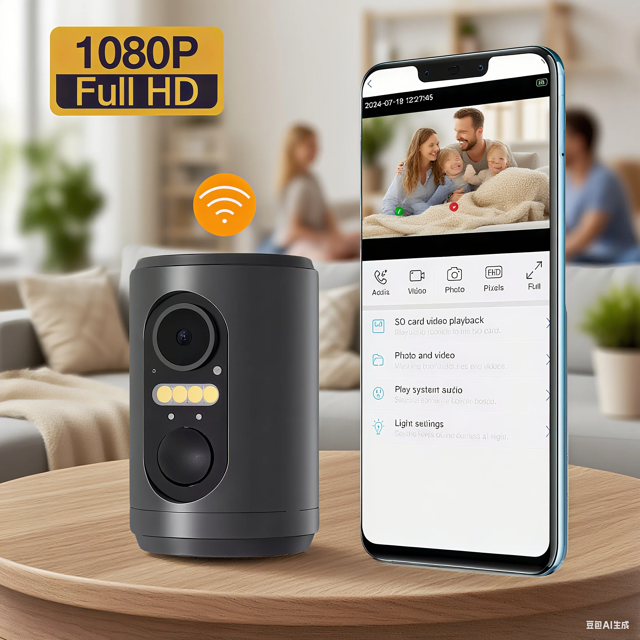 2024 NEW Mini WIFI IP Camera Color Night Vision WIFI Indoor Powerd Solar Panel PIR Motion Built-in Battery Security HD Camera