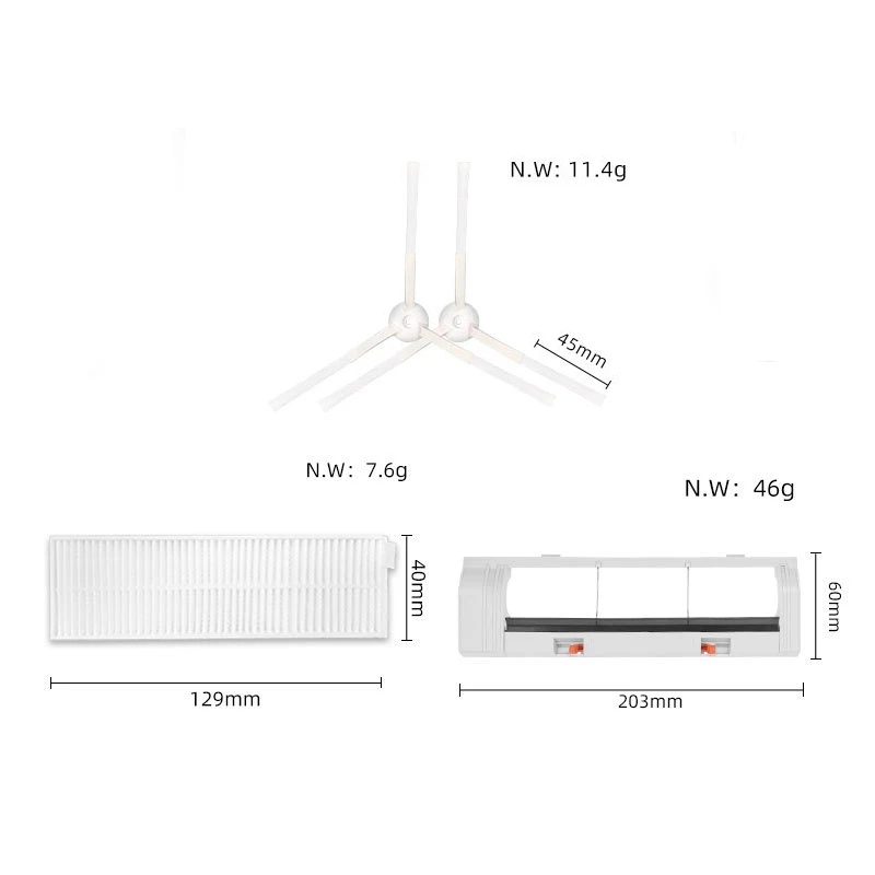ABUD-สําหรับ Xiaomi Mijia G1 MJSTG1 SKV4136GL เครื่องดูดฝุ่นหุ่นยนต์อะไหล่ทดแทนหลักแปรงด้านข้าง Hepa Filter