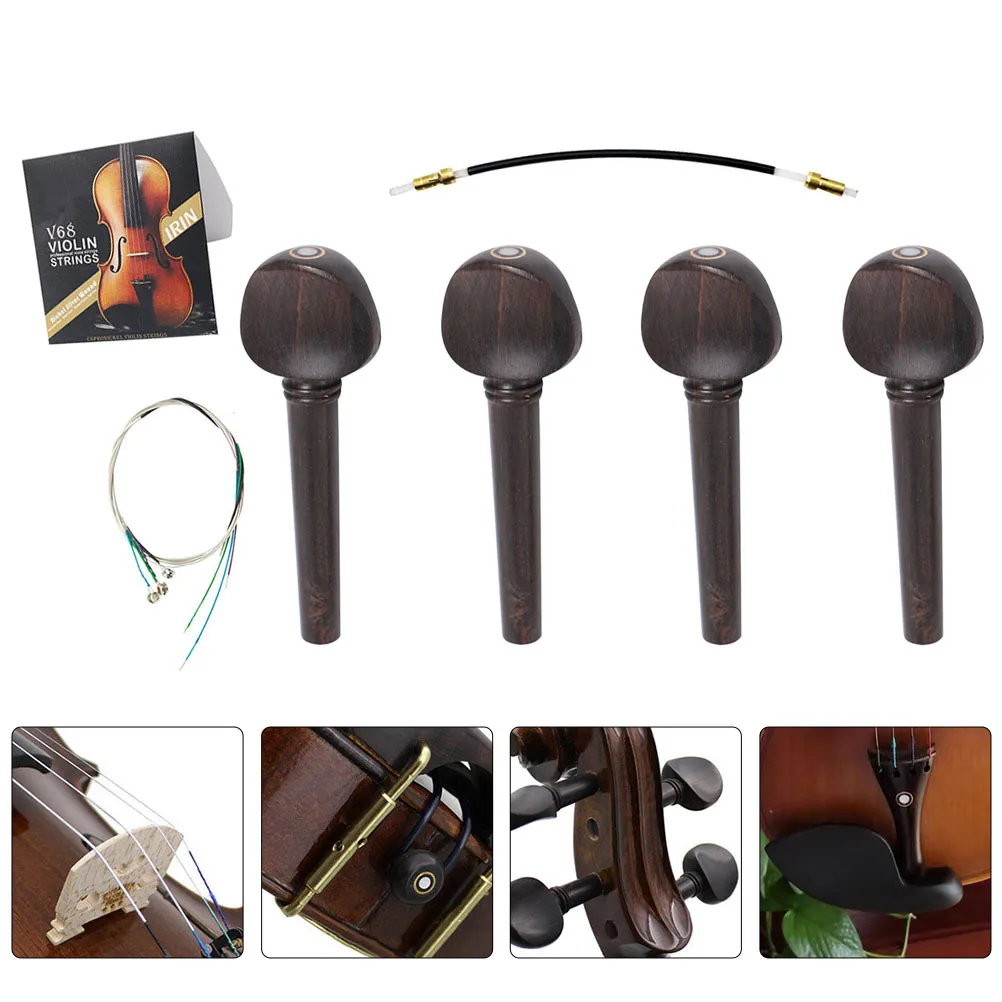 

1Set Exquisite Ebony Violin Parts Set Beautiful Appearance Smooth Corners Durable Use Violin Accessories Instrument Supplies