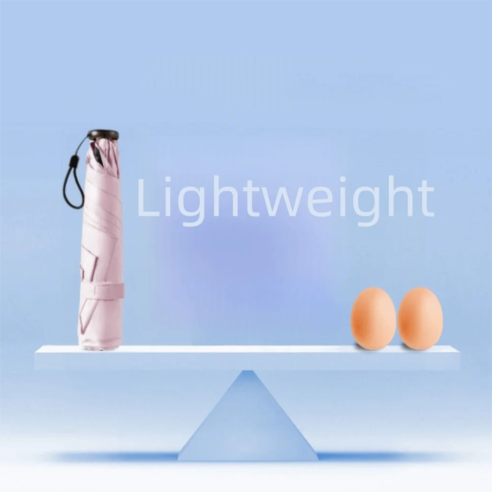 Folding Ultra-Light Sun Umbrella Carbon Fiber Framework Solid Color Pocket Sunscreen Umbrella Lightweight UV Protection